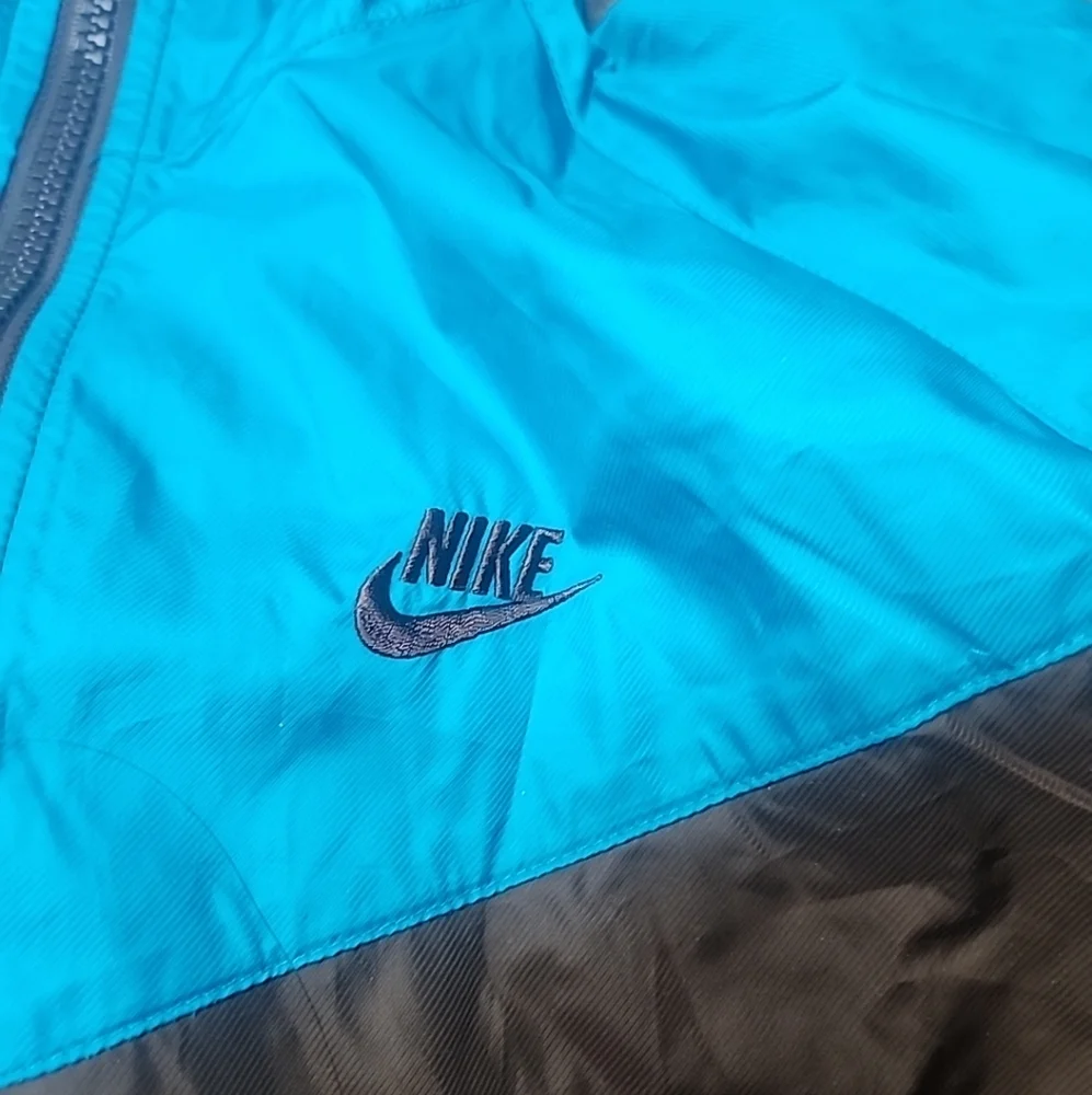 Nike Sportswear Vintage Full Zip Hoodie Nylon Two Tone Retro Jacket Young Kids M